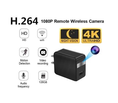 4K Live Wifi IP Camera Charger Adapter Camera Night Vision